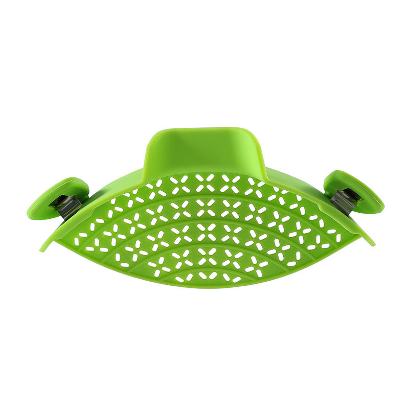 Utensílios de cozinha Tampa de silicone para drenagem lateral de panelas