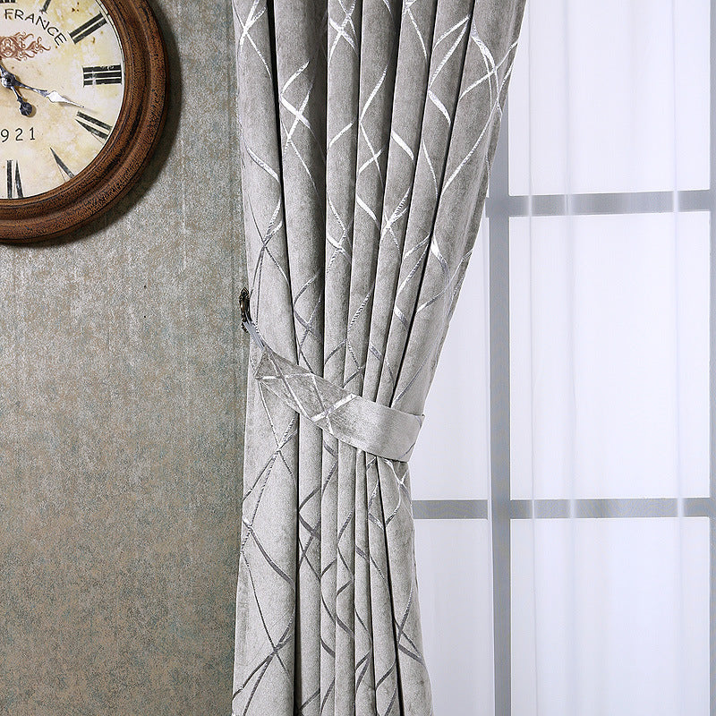 Cortinas blackout de chenille para sala de estar, modernas, simples e luxuosas, em cores sólidas