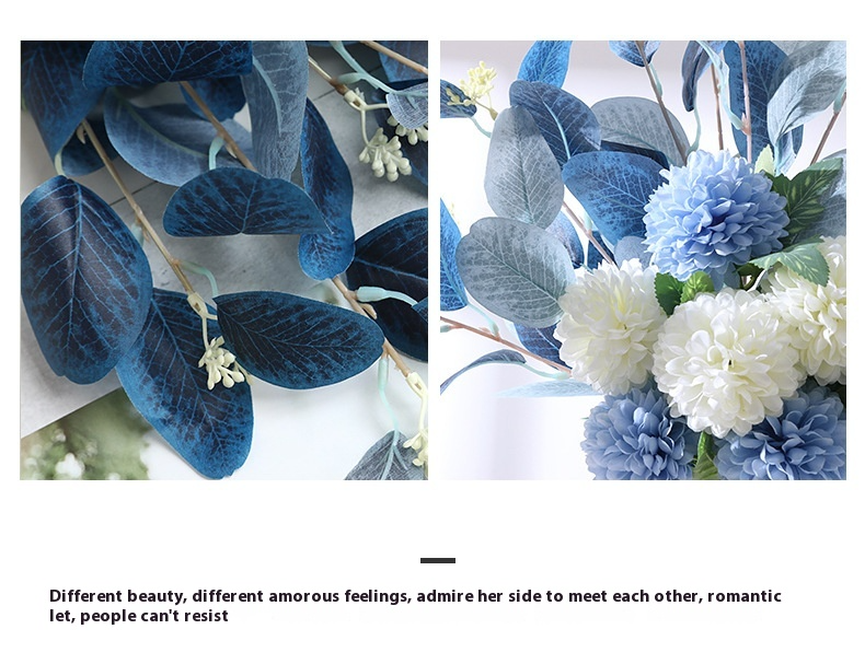 Home Decoration Essential Eucalyptus Leaves Chrysanthemum Bouquet Multi-color Optional Artificial Flower