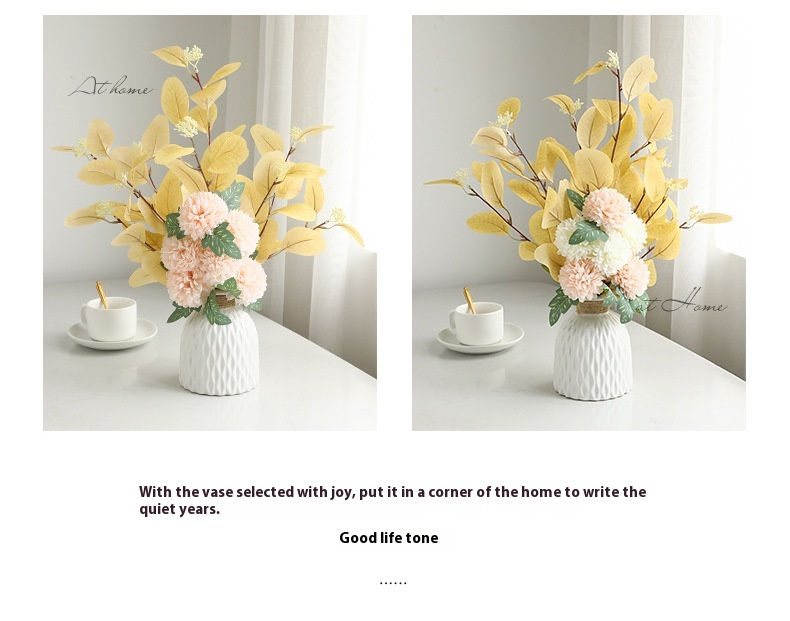 Home Decoration Essential Eucalyptus Leaves Chrysanthemum Bouquet Multi-color Optional Artificial Flower