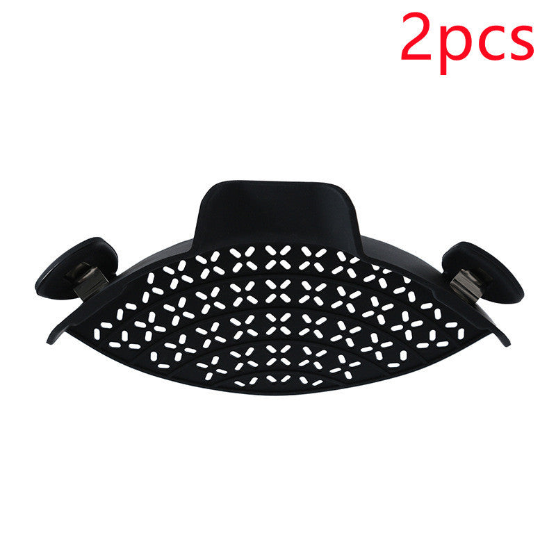 Utensílios de cozinha Tampa de silicone para drenagem lateral de panelas