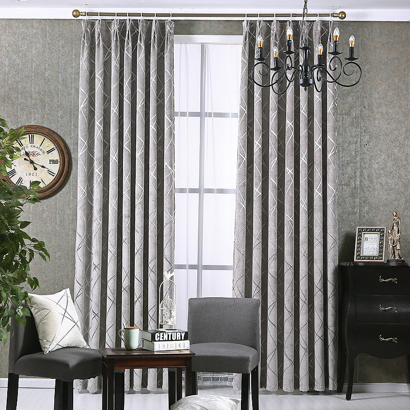 Cortinas blackout de chenille para sala de estar, modernas, simples e luxuosas, em cores sólidas