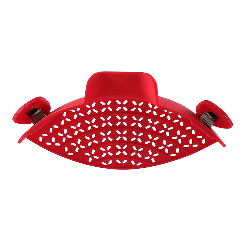 Utensílios de cozinha Tampa de silicone para drenagem lateral de panelas