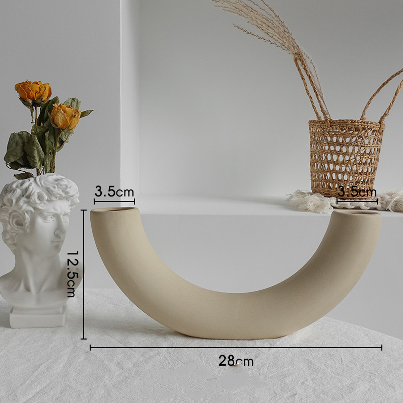 Vaso de cerâmica Simplicity Arranjo de flores secas Decoração para casa Ornamento Sala de estar Exposição Vasos de arte