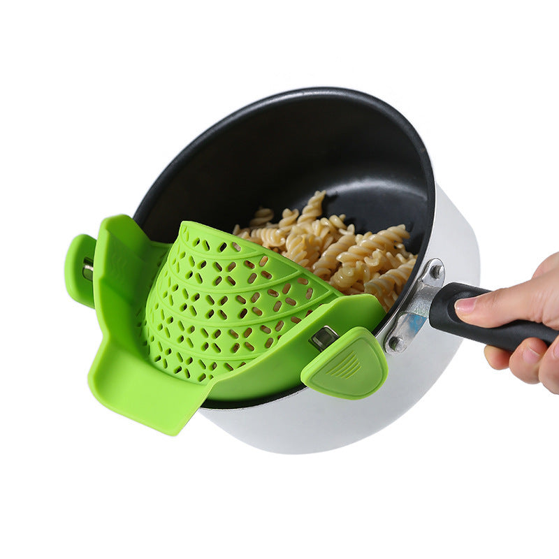 Utensílios de cozinha Tampa de silicone para drenagem lateral de panelas
