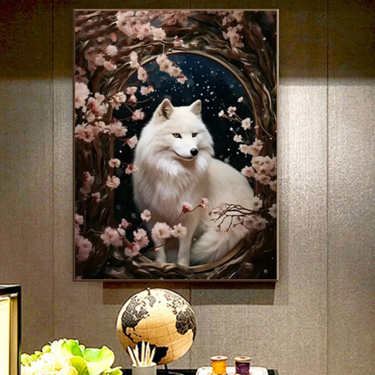 Pintura de paisagem feita à mão com diamantes de animais
