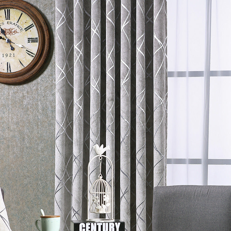 Cortinas blackout de chenille para sala de estar, modernas, simples e luxuosas, em cores sólidas