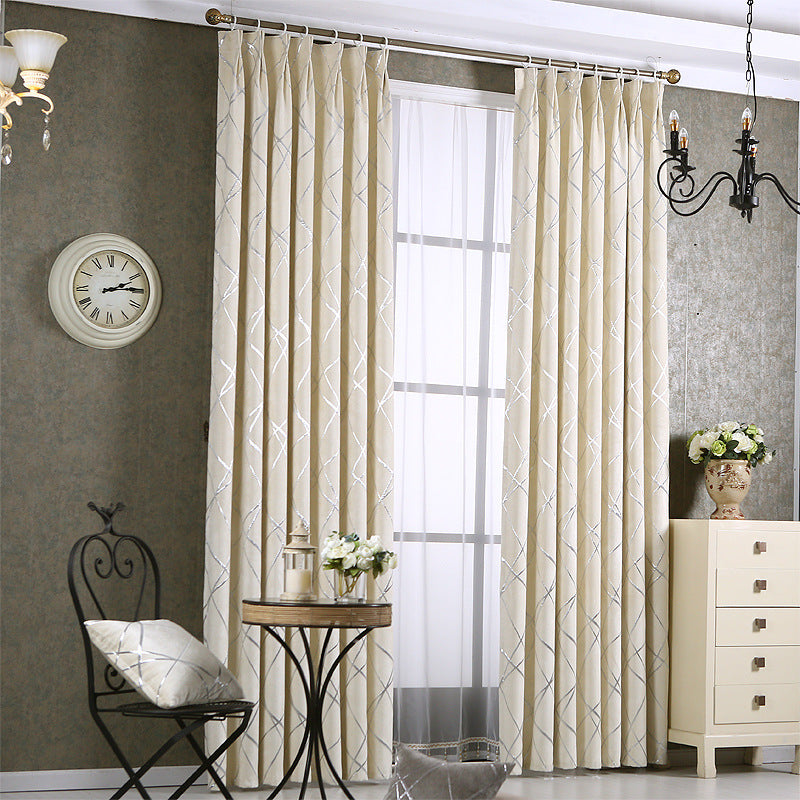 Cortinas blackout de chenille para sala de estar, modernas, simples e luxuosas, em cores sólidas
