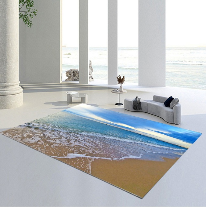 Bedside Blanket Covered With Decorative Floor Mats