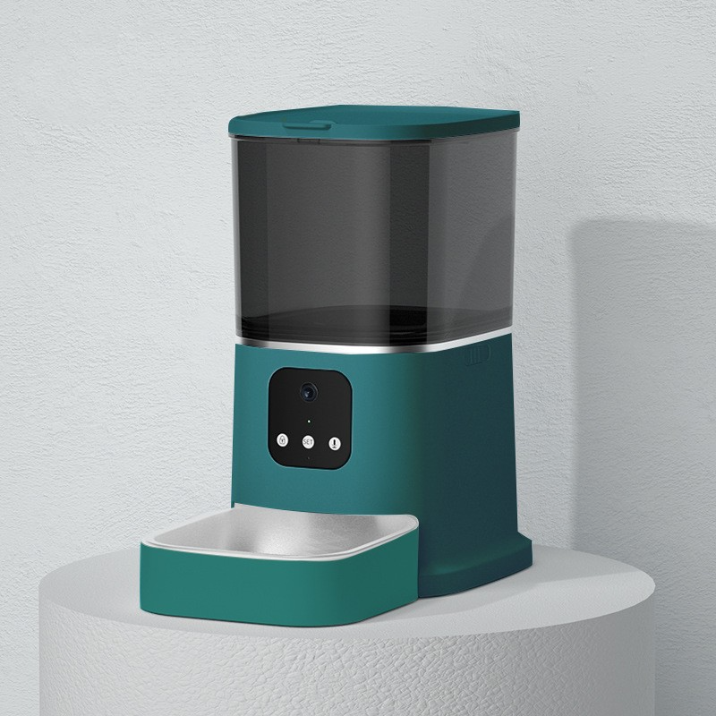 Alimentador automático para animais de estimação, grande capacidade, gravador de voz inteligente, controle por aplicativo, temporizador, alimentação, dispensador de comida para cães e gatos com tigela para animais de estimação WiFi