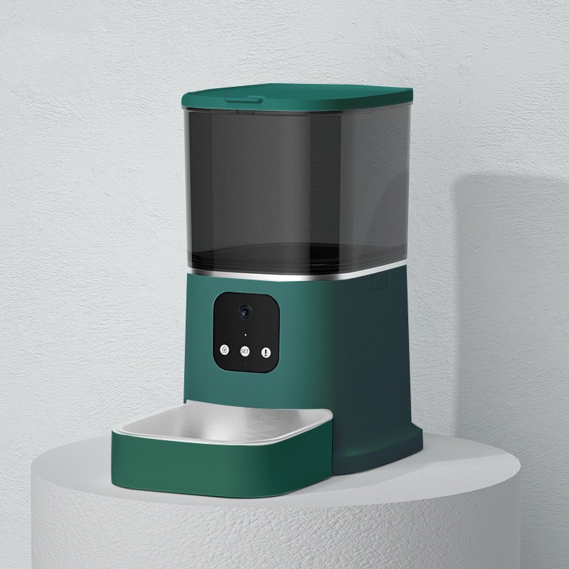 Alimentador automático para animais de estimação, grande capacidade, gravador de voz inteligente, controle por aplicativo, temporizador, alimentação, dispensador de comida para cães e gatos com tigela para animais de estimação WiFi