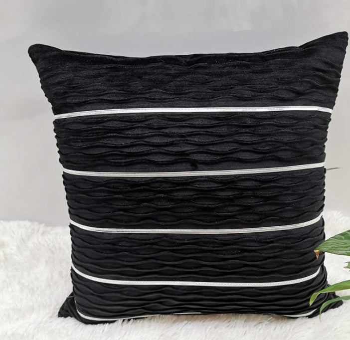 Capa de almofada de veludo listrada de luxo simples, capa de almofada para sofá, capa de almofada de flanela de veludo para sofá