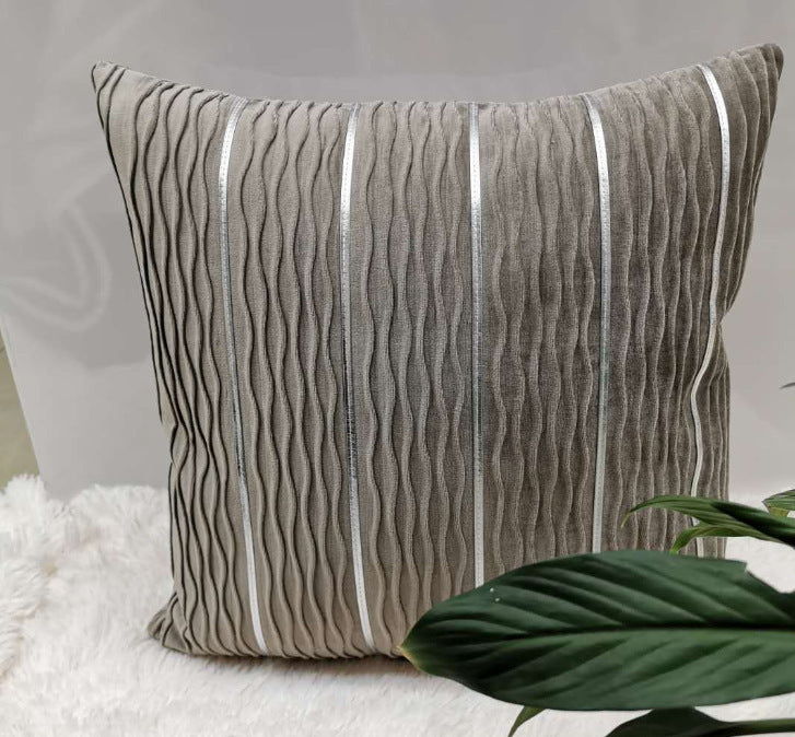 Capa de almofada de veludo listrada de luxo simples, capa de almofada para sofá, capa de almofada de flanela de veludo para sofá
