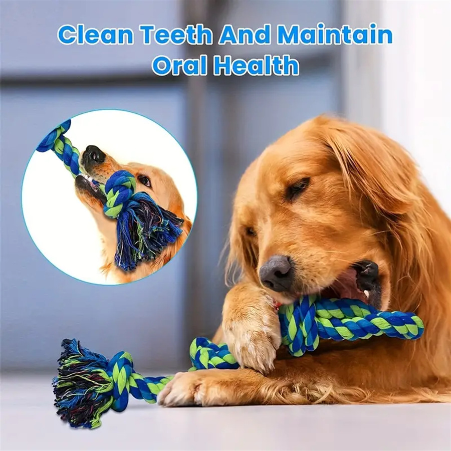 Brinquedos de corda para cães de alta resistência para raças grandes, mastigação para saúde bucal e cabo de guerra interativo, suprimentos para animais de estimação