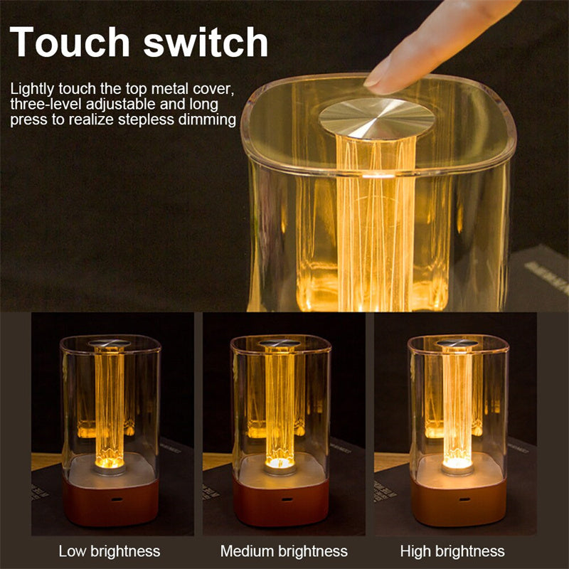 Nova luz ambiente LED sensível ao toque com carregamento USB, proteção para os olhos, abajur de cabeceira, quarto, bar, restaurante, jardim, decoração, luz noturna, decoração para casa