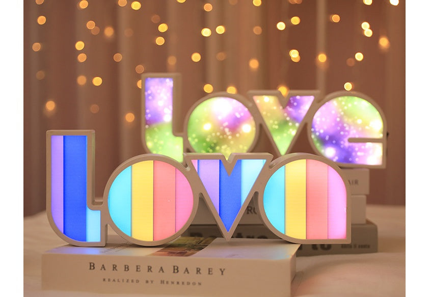 Decoração de Dia dos Namorados com Luz LED LOVE, Presente de Dia dos Namorados para Namorada, Aniversário, Festa de Casamento, Decoração Romântica para Casamento