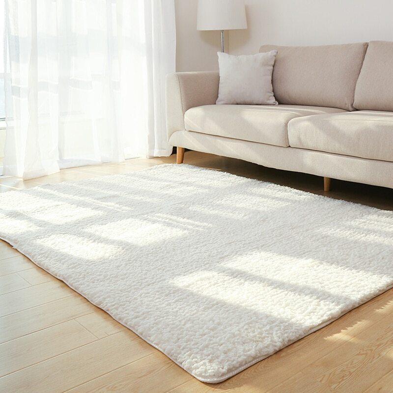 Tapete para sala de estar, carpete sólido, macio e fofo, decoração para casa, carpete branco de pelúcia, carpete para quarto, tapete de cozinha, tapete branco