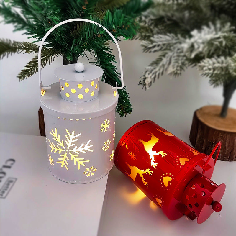 Luzes de velas de Natal, lanternas pequenas de LED, luzes de vento, velas eletrônicas, decoração criativa de feriado em estilo nórdico