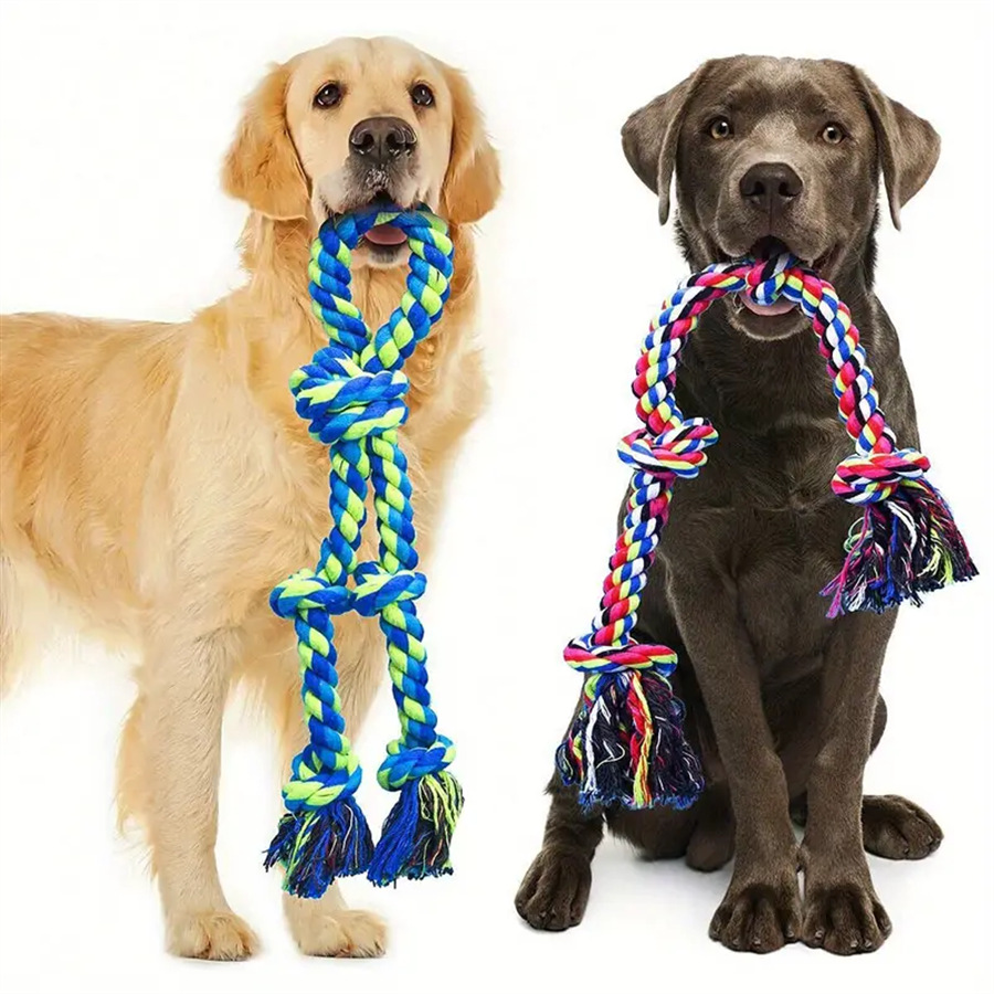 Brinquedos de corda para cães de alta resistência para raças grandes, mastigação para saúde bucal e cabo de guerra interativo, suprimentos para animais de estimação