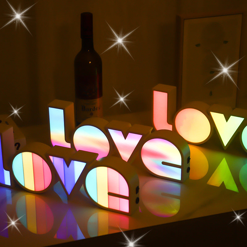 Decoração de Dia dos Namorados com Luz LED LOVE, Presente de Dia dos Namorados para Namorada, Aniversário, Festa de Casamento, Decoração Romântica para Casamento