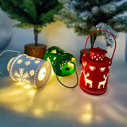 Luzes de velas de Natal, lanternas pequenas de LED, luzes de vento, velas eletrônicas, decoração criativa de feriado em estilo nórdico