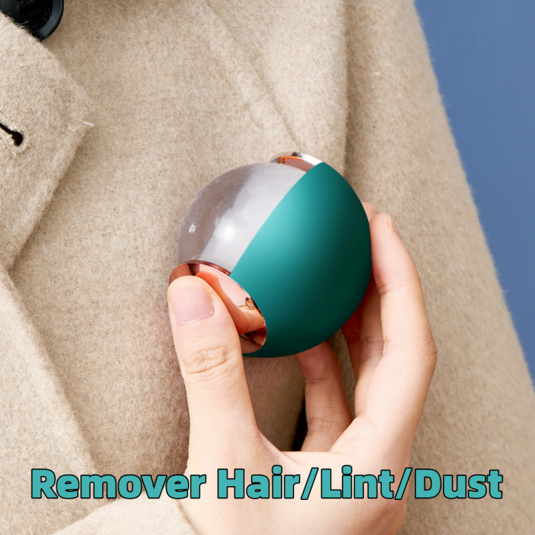 Rolo removedor de pelos com rolo de fiapos, bola de gel reutilizável para remoção de pelos de animais de estimação, rolo removedor de fiapos reutilizável, bola de rolo adesiva lavável