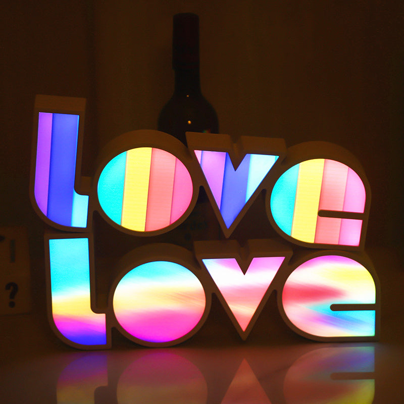 Decoração de Dia dos Namorados com Luz LED LOVE, Presente de Dia dos Namorados para Namorada, Aniversário, Festa de Casamento, Decoração Romântica para Casamento