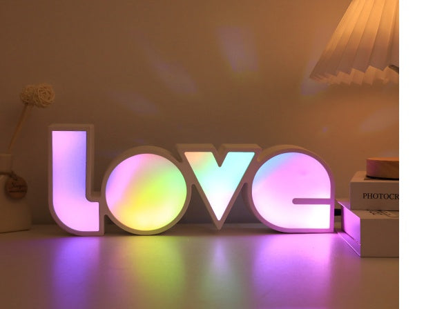Decoração de Dia dos Namorados com Luz LED LOVE, Presente de Dia dos Namorados para Namorada, Aniversário, Festa de Casamento, Decoração Romântica para Casamento