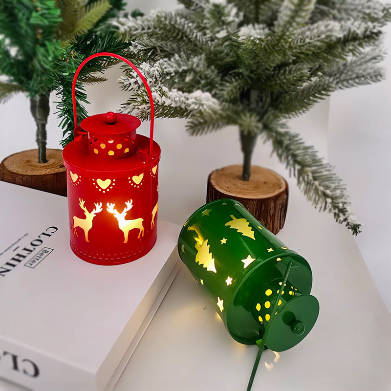 Luzes de velas de Natal, lanternas pequenas de LED, luzes de vento, velas eletrônicas, decoração criativa de feriado em estilo nórdico