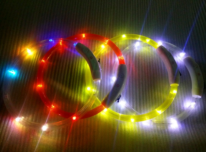 USB charging light collar night light dog collar LED Teddy Golden Retriever dog collar full dog breed