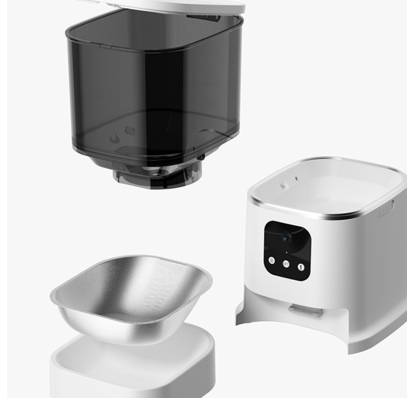Alimentador automático para animais de estimação, grande capacidade, gravador de voz inteligente, controle por aplicativo, temporizador, alimentação, dispensador de comida para cães e gatos com tigela para animais de estimação WiFi