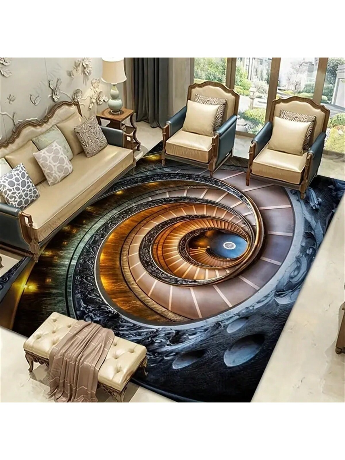 Bedside Blanket Covered With Decorative Floor Mats