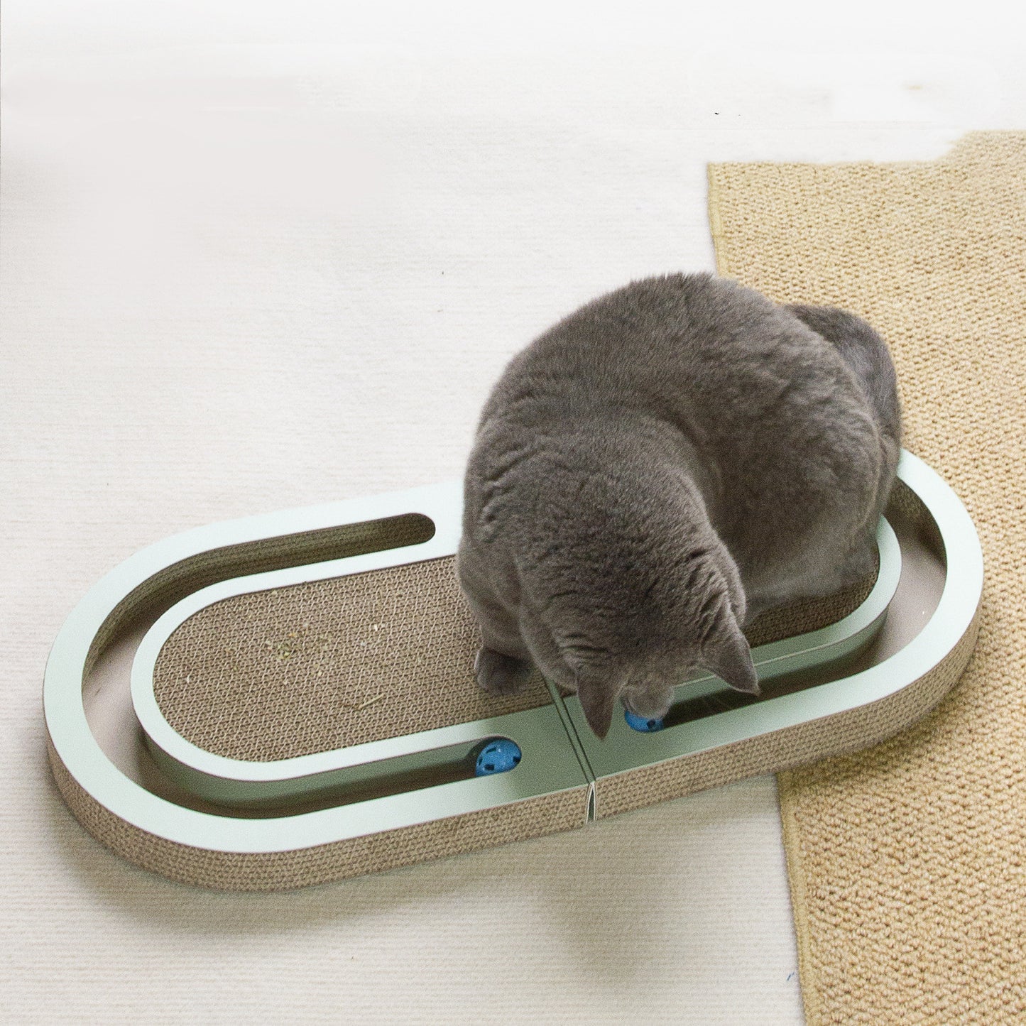 Tábua de agarrar para gatos dobrável de papel ondulado com bola, suprimentos para animais de estimação, brinquedos para gatos, produtos para animais de estimação