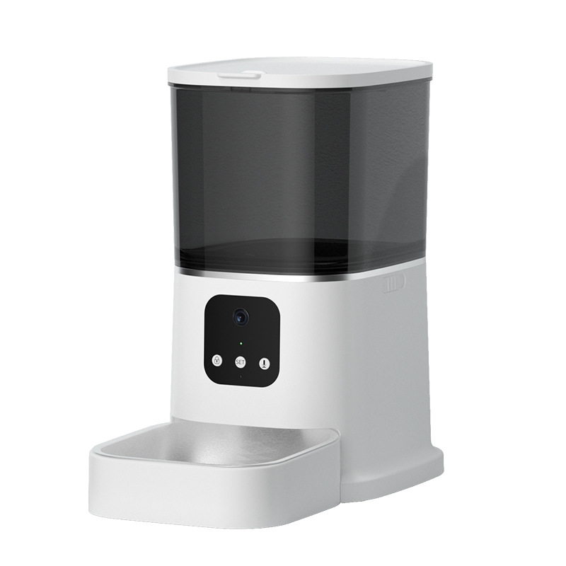 Alimentador automático para animais de estimação, grande capacidade, gravador de voz inteligente, controle por aplicativo, temporizador, alimentação, dispensador de comida para cães e gatos com tigela para animais de estimação WiFi