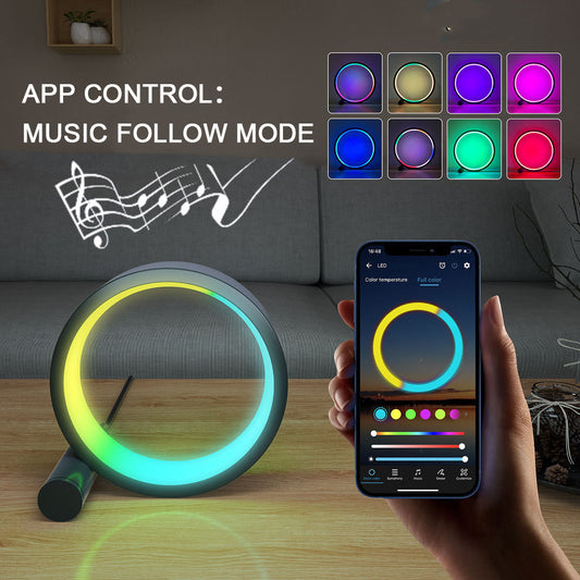 Luz noturna LED inteligente com indução de ritmo musical e luz colorida para decoração de ambiente