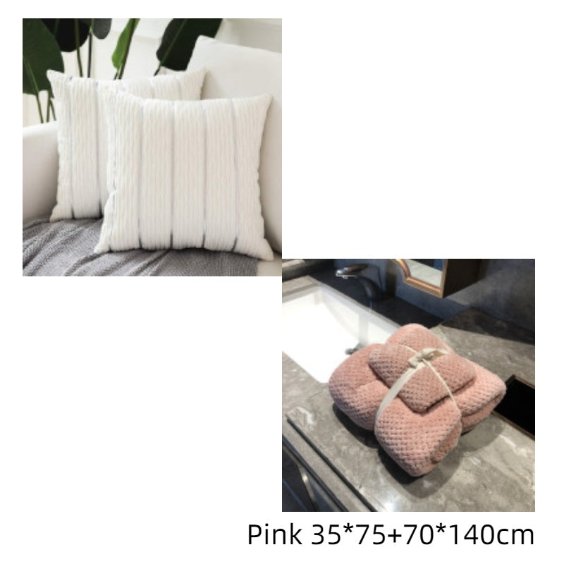 Capa de almofada de veludo listrada de luxo simples, capa de almofada para sofá, capa de almofada de flanela de veludo para sofá