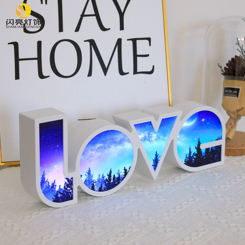 Decoração de Dia dos Namorados com Luz LED LOVE, Presente de Dia dos Namorados para Namorada, Aniversário, Festa de Casamento, Decoração Romântica para Casamento