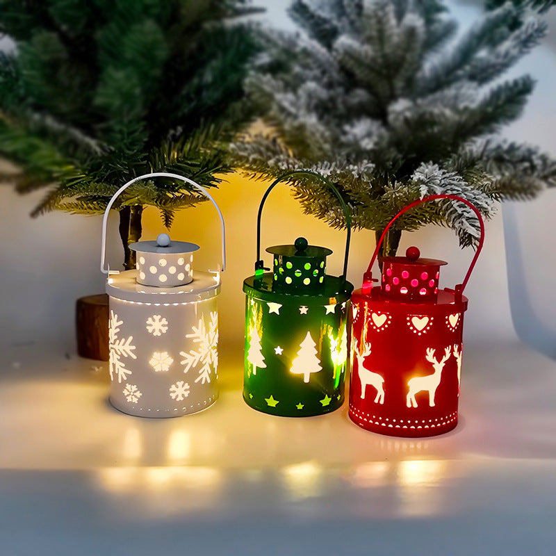 Luzes de velas de Natal, lanternas pequenas de LED, luzes de vento, velas eletrônicas, decoração criativa de feriado em estilo nórdico