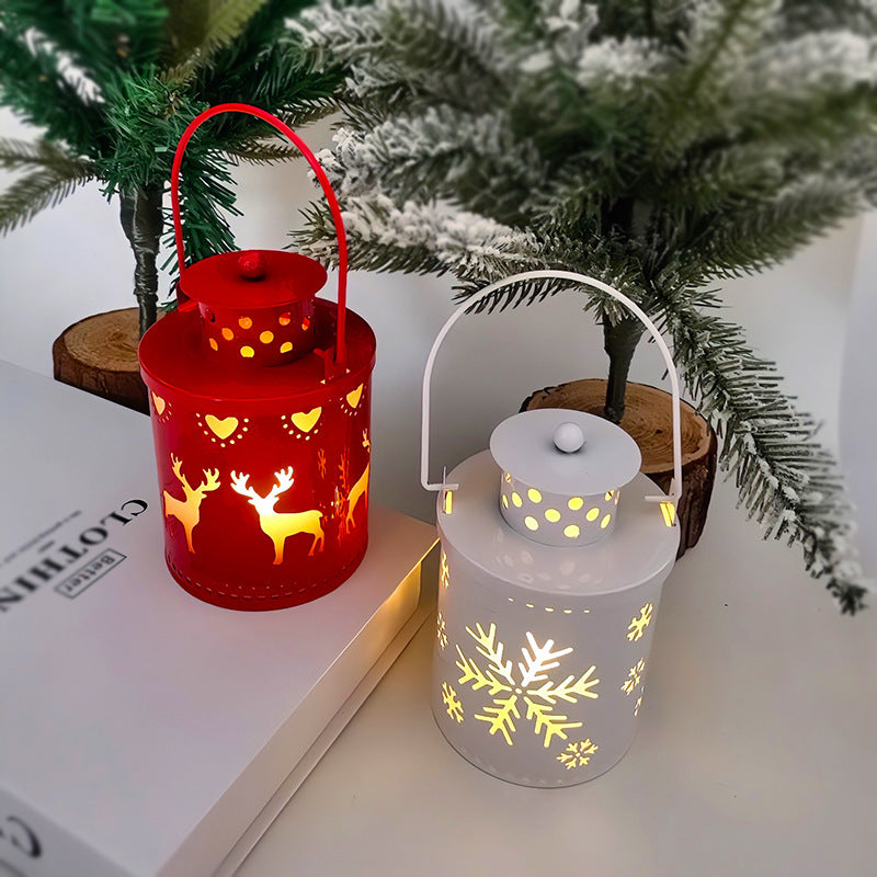 Luzes de velas de Natal, lanternas pequenas de LED, luzes de vento, velas eletrônicas, decoração criativa de feriado em estilo nórdico